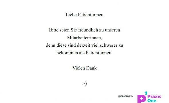 Aushang Wertschätzung Mitarbeiter